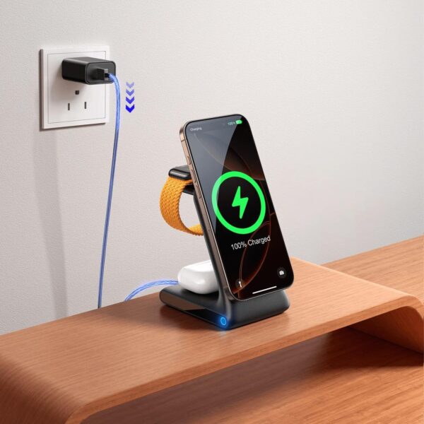 شارژر رومیزی سه کاره  جویروم Joyroom 3-in-1 Wireless Charging Station - Image 5