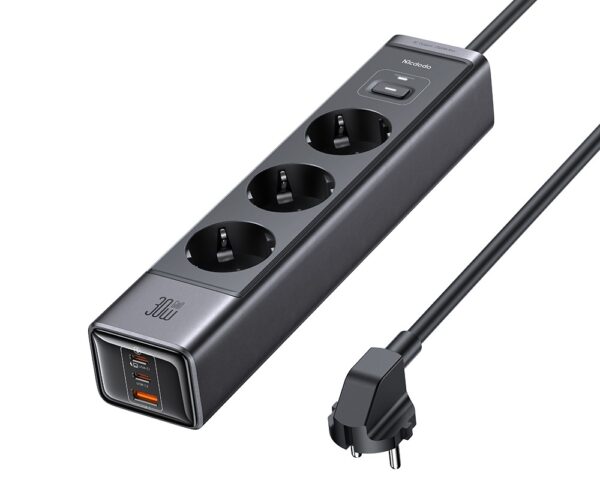 سه راهی حرفه ای از برند مک دودو Mcdodo 6-in-1 30W GaN Surge Protection Power Strip CH-062 - Image 1