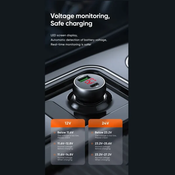 شارژر فندکی مک‌دودو مدل Mcdodo CC-703 – فست شارژ 45 وات با نمایشگر دیجیتال - Image 11