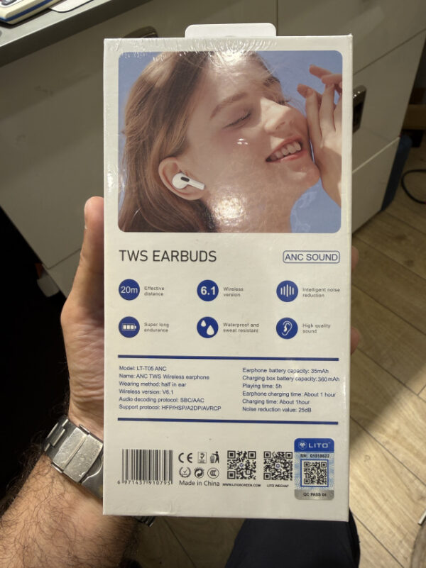 هندزفری بلوتوث برند لیتو LITO مدل LT-T05 ANC مشابه ایرپاد پرو2 - Image 3